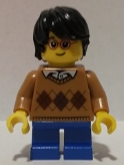 LEGO hol104 Boy - Medium Dark Flesh Argyle Sweater
