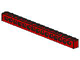 LEGO 3703 - Red Technic, Brick 1 x 16 with Holes