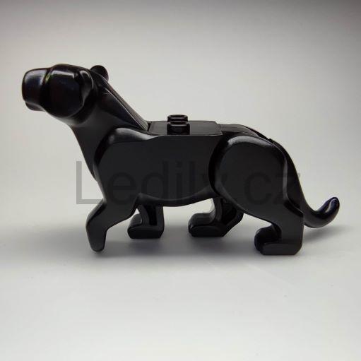 LEGO  bb787c01pb01 - Black Cat, Large (Panther) with Lime Eyes and Dark Bluish Gray Nose Pattern