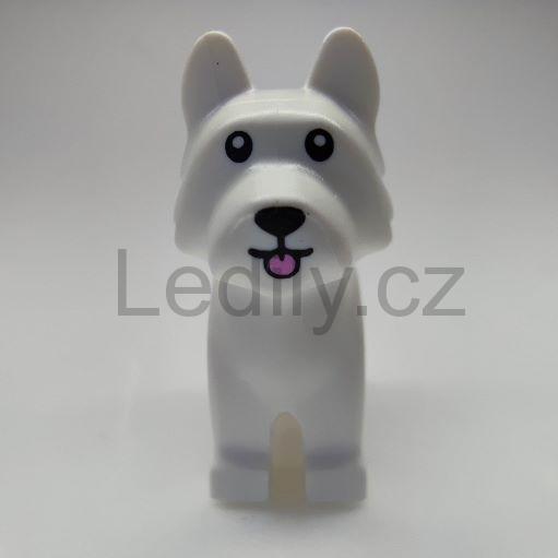 LEGO 26078pb001 Dog, Terrier with Black Eyes and Nose and Pink Tongue Pattern