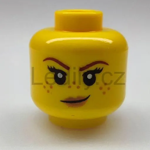 LEGO 3626cpb2145 Minifigure, Head Dual Sided Female Reddish Brown Eyebrows