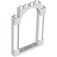 LEGO 40066 White Door Frame 1 x 6 x 7 Rounded Pillars with Top Arch and Notches