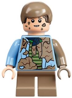 LEGO jw099 Tim Murphy - Bright Light Blue Shirt with Dirt Stains
